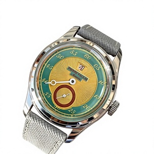 Montre-bracelet automatique pour homme TB001, heure sauteuse, cadran couleur saumon rétro, mouvement mécanique, style décontracté et professionnel, verre minéral, 5 ATM - Product Image 1