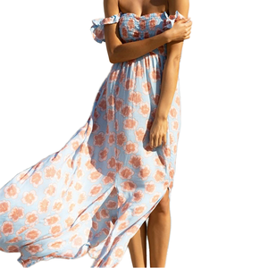 Vestido Midi Casual de Rayón con Apliques, Vestido Midi de Rayón Fluido de Verano con Detalle de Aplique, OEM ODM Personalizado - Product Image 1