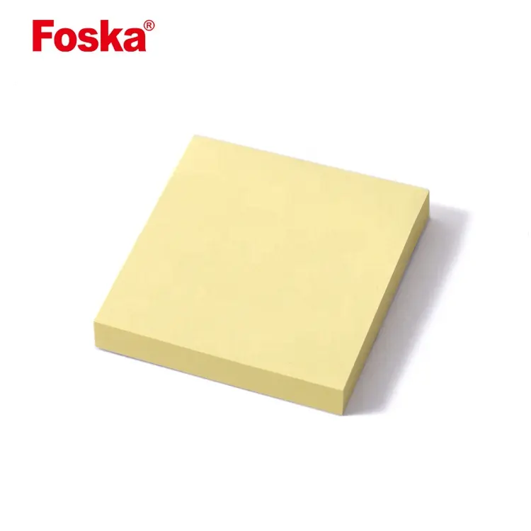 Foska Wholesale Self-Adhesive Personalised Cute Stationary Sticky Note Pad Set Yellow Memo Pads