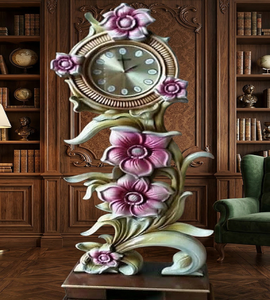 Elegante Reloj de Pie de Madera de Teca, Hecho a Mano, Estilo Vintage, para Interiores Clásicos del Hogar - Product Image 1