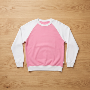 เสื้อสเวตเชิ้ตผู้ชายสีชมพูขาว แขนยาว คอวี แบบถัก สไตล์ลำลอง มีฮู้ด - Product Image 3