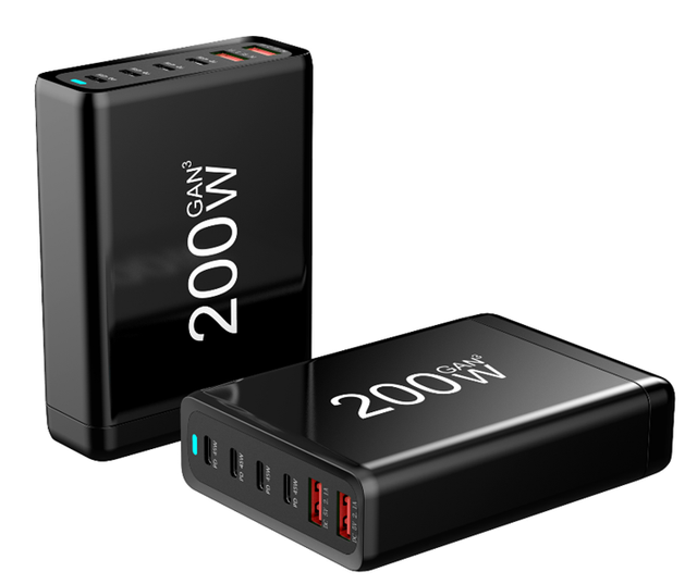 New Products 120W 200w GAN Charger 6-port USB Type C PD Charger Fast Charge 3.0 USB Type C Fast Charger
