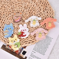 Cartoon wollen gebreide stof patch beer borduurwerk patch DIY haaraccessoire tas accessoire stof patch voor het patchen van kleding