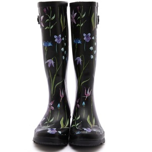 Botas de Agua Largas de Goma Impermeables para Mujer, Estilo Narciso Negro, Venta al por Mayor - Product Image 3