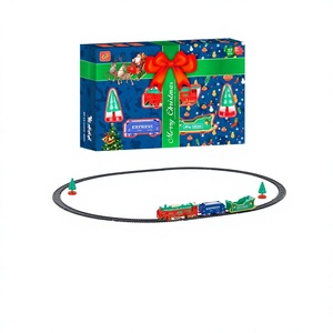 Train à vapeur télécommandé en plastique, jouet pour arbre de Noël, voiture sur rail 30-50cm, peut fumer, éclairer et diffuser de la musique, modèle EW25061972 - Product Image 1