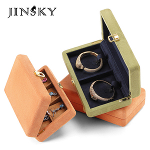 Luxury Microfiber Jewelry <b>Box</b> With Metal Clasp Portable Gift Storage Case For <b>Ring</b> Necklace Pendant Fine Jewelry - Product Image 1