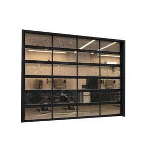 Portes <span class=keywords><strong>de</strong></span> <span class=keywords><strong>garage</strong></span> télécommandées à panneau piétonnier Portes <span class=keywords><strong>de</strong></span> <span class=keywords><strong>garage</strong></span> en verre à double rail en aluminium - Product Image 1