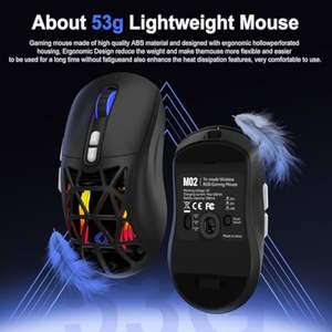 SADESワイヤレスゲーム用マウストライモード接続ウルトラライト53g交換可能マイクロスイッチとRGBバックライト付き - Product Image 4