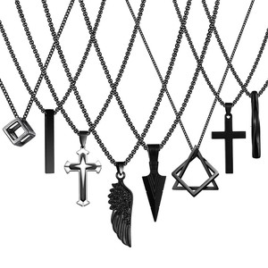 Collana <span class=keywords><strong>con</strong></span> Ciondolo Classica per Uomo, Catena Semplice in Acciaio Inossidabile, Gioielli da Regalo <span class=keywords><strong>Maschili</strong></span> - Product Image 1