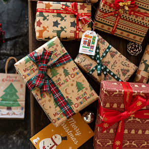 Classic Xmas <strong>Elements</strong> Floral Bouquet Wrapping <strong>Paper</strong> Recyclable 80GSM Kraft <strong>Paper</strong> 50x70cm Custom Logo Wholesale - Product Image 6