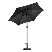 Parasol de patio extérieur imperméable de qualité supérieure, moderne, géant, avec éclairage LED, parasol solaire pour hôtel, parc, restaurant