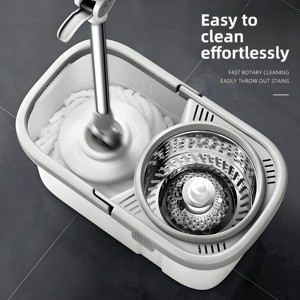 Factory Wholesale Best Selling 360 Degree Rotating Stainless Steel Bucket Self-Wringer Eco-Friendly <b>Flat</b> <b>Mop</b> 700Ml Capacity - Product Image 5