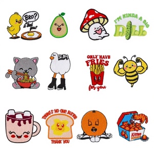 Parches Bordados Personalizables con Diseños de Gatos, Hongos y Pollitos, para Decoración de Bolsas, Marca NODA, Poliéster - Product Image 3