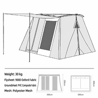 Tente de camping Kodiak en toile de coton, double couche, imperméable, pour toutes les saisons, 2000-3000 mm, pour le camping de printemps, une chambre, Flex Bow