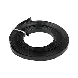 Fireproof stainless steel black PVC coated strapping band