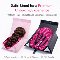 Boîte cadeau pliable de qualité supérieure avec fermeture magnétique pour extensions de cheveux, perruques et articles de beauté - Emballage de luxe personnalisable pour les soins capillaires