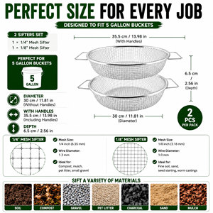 Reusable Galvanized <b>Garden</b> Soil Sieve for Planting and Landscaping - Product Image 3