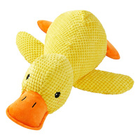 Jouet pour chien de luxe en peluche couineur, mignon en forme de canard jaune, jouet interactif à mâcher pour animaux de compagnie, jouet durable pour la dentition, soulagement de l'ennui et de l'anxiété