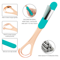 Hygiène buccale nettoyage de la langue en acier inoxydable nettoyeur de langue pour une haleine plus fraîche grattoir de langue en cuivre