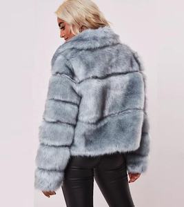 Cappotto Invernale da <span class=keywords><strong>Donna</strong></span> in Lana, Nuovo Stile di Fabbrica, <span class=keywords><strong>Giacca</strong></span> Bomber Corta <span class=keywords><strong>Nera</strong></span> in Ecopelliccia con Motivo a Quadri, Capispalla Effetto Procione - Product Image 5