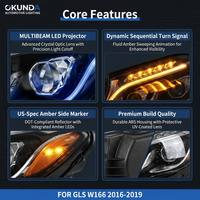 For Mercedes GLS W166 MULTIBEAM LED Headlight 2016-2019 GLS320 GLS350 GLS400 GLS450 GLS550 US Spec Amber DRL Plug Play Pair