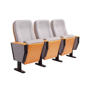Precio asientos de auditorio escolar mejor tamaño Normal movibles Iglesia cine público asientos de teatro silla Metal aluminio madera de nogal - Product Image 1