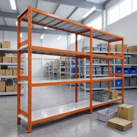 Étagère de rangement en acier orange, sans boulons, réglable, détachable, combinable, en fer thermolaqué, pour supermarché