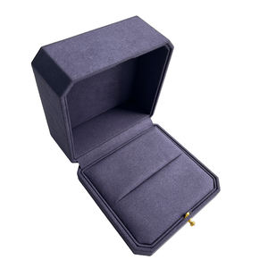 กล่องเครื่องประดับผ้าสำลีรูปแปดเหลี่ยมแบบพรีเมี่ยมสำหรับสุภาพสตรีหรูหรามีกระดุมสำหรับใส่โลโก้ตามสั่งสำหรับแหวนนางแบบ Feist208 - Product Image 1