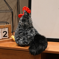 MaiYouTu Peluche Poule Grise Réaliste, Jouet en Peluche Doux, Poupée Poulet, Animal de la Ferme, 31-50cm, Cadeau pour Enfants, Décoration Maison
