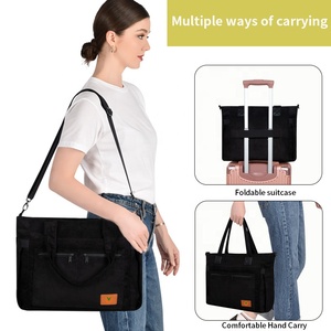 Bolso Tote de Pana con Cierre Grande, Estilo Vintage, para Viajes Diarios al Trabajo, Ligero, para Maestras, Enfermeras, con Compartimento para Laptop de 15.6 Pulgadas - Product Image 6