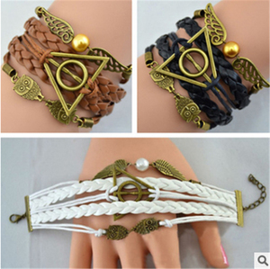 Joyería de Moda, Marca ZRM, Pulsera de Cuero Vintage con Dijes de Harry Potter, Ala de Búho, Regalo de Aniversario para Niños - Product Image 3