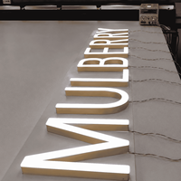 Lettres en acrylique LED rétroéclairées personnalisées en gros pour enseignes commerciales 3D, idéales pour bureaux, hôtels, réceptions, salons de beauté et spas