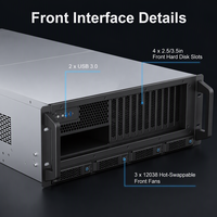 G5-8510 5U Rack-mount Server Chassis, Mendukung 10 GPU turbo lebar ganda dan Catu Daya CRPS, MB Maks hingga 16,53" x 13,79"