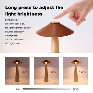 Lampada da Tavolo a <span class=keywords><strong>LED</strong></span> Ricaricabile Touch Dimmerabile DC, Design Europeo in Legno, per Hotel, Bar, Caffetterie, Sale Lettura - Offerta Speciale - Product Image 6