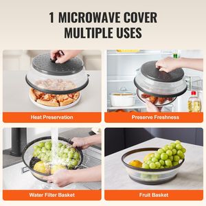 Couverture anti-éclaboussures pliable pour micro-ondes Db Wholesale, 10,4 pouces, en plastique, pour ustensiles de cuisine - Product Image 6
