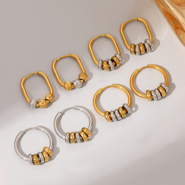 MW High Level Gold Hoop Earring Stainless Steel Earrings Fashion Style Ear Loops for Personalized Stainless Steel Trendy Jewelry