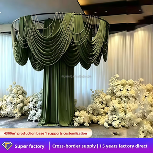 Tenda drappeggiata elegante Muwei <span class=keywords><strong>per</strong></span> arco nuziale, mantovana superiore <span class=keywords><strong>per</strong></span> fondale scenico e decorazioni <span class=keywords><strong>per</strong></span> <span class=keywords><strong>feste</strong></span> - Product Image 2