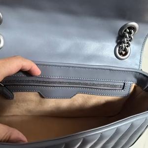 Sac fourre-tout de luxe léger en cuir véritable pour femme RS022, nouveau sac à bandoulière de créateur avec chaîne, pochette pour téléphone, sac à main en cuir véritable - Product Image 2