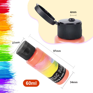 KHY Gieß-Acrylfarben Fluid Art 24-teiliges Set für Leinwand, Papier & Glas - Ungiftig 60ml Flaschen - Product Image 3