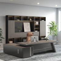 Ensemble de bureaux et de chaises de luxe modernes et simples de Boss pour le mobilier en bois du président du poste de travail