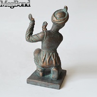 Statues égyptiennes anciennes vintage en fonte, figurine d'homme arabe en métal, technique de soudure, artisanat métallique