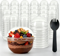 Gobelets à dessert jetables en plastique transparent avec couvercles en dôme pour crème glacée, mousse et desserts de fête - Vente chaude