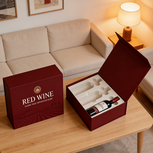 Caja de Regalo Económica para <span class=keywords><strong>Vino</strong></span>, Reciclable, Cuadrada, Pequeña, con Tapa Larga, Base de Cartón, Laminación Brillante, para Dulces o Muestras de <span class=keywords><strong>Vino</strong></span> - Product Image 3