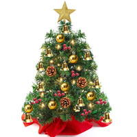Hochwertiger Mini-Tisch-Weihnachtsbaum mit LED-Beleuchtung, Fernbedienung und Batteriebetrieb |   Schnee Personalisiert