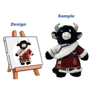 Trung Quốc Tùy Chỉnh Mềm Cảm Ứng Đồ Chơi Sang Trọng Nhà Sản Xuất Phim Hoạt Hình Bò Đồ Chơi Sang Trọng Cha-Con Món Quà Tương Tác - Product Image 1