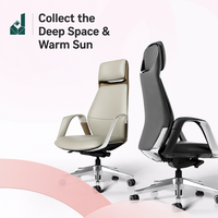 Chaise de bureau exécutive ergonomique en cuir de luxe léger, siège pivotant, hauteur réglable, dossier confortable pour une longue assise