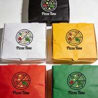 Boîtes d'emballage pour pizzas jetables imprimées sur mesure avec revêtement UV et gaufrage, logo personnalisé, tailles 10-18 pouces, boîtes à emporter