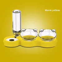 Bouteille d'eau et de nourriture manuelle à double compartiment en plastique ABS pour prévenir les troubles gastro-intestinaux des chats, pour une utilisation en intérieur et en extérieur