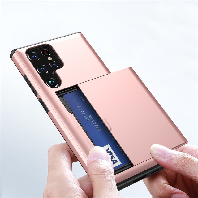 Card Holder Phone Case For Galaxy S25 Ultra 2 In 1 Wallet Phone Back Cover For Samsung S25 Edge