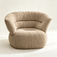 Canapé en fausse fourrure d'agneau doux, fauteuil pouf moelleux, siège pivotant de détente pour chambre, salon et balcon